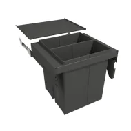 Pull-out wastebin 580EVO Line, W600mm, Ø502mm, H529mm, 2x40l, orion grey