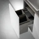 Pull out wastebin 580EVO Compact Line, W600mm, Ø451mm, H485mm, 2x29l, orion grey