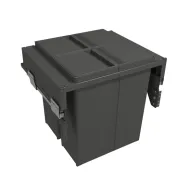 Pull-out wastebin 580PLUS Line, W600mm, Ø502mm, H368mm, 2x30l, orion grey