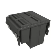 Pull-out wastebin 580PLUS Line, W600mm, Ø502mm, H463mm, 2x8+2x29l, orion grey