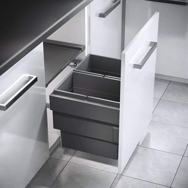 Two compartment waste bin, Double Bin, Hailo Cargo Synchro