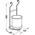 Puodas didelis 145x150x360mm, chromas