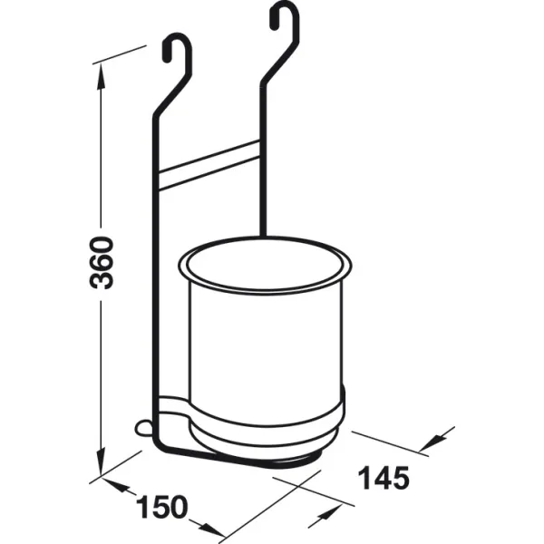 Puodas didelis 145x150x360mm, chromas