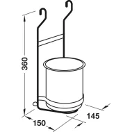 Puodas didelis 145x150x360mm, chromas