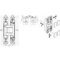 Door hinge KUBICA 712 120/140kg matt chrome
