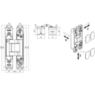 Door hinge KUBICA 712 120/140kg matt chrome