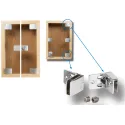 Set of hinges, SQUARE II, for glass/wood, matt chrome