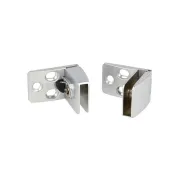 Set of hinges, SQUARE II, for glass/wood, matt chrome