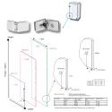 Hinge for glass universal SEE ME intermediate matt chrome