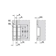Hinge KUBIKINA 6100, for wood thickness from 18mm, for concealed mounting, 180°, black
