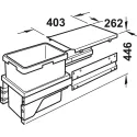 Šiukšliadėžė pilno ištraukimo H420mm, P430mm, 30l pilka