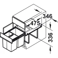 Šiukšliadėžė 3 dalių 1x18l+2x8,5l