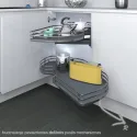 Rotating full extraction shelves Combi's 2 Ellite, for corner unit, 500mm, left, titanium