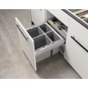 Two compartment waste bin, For Blum Tandembox, 2x17 litres with tray