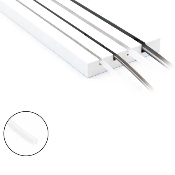 Šviesos filtras silikoninis FlipLens 5mm, COB LED juostai, 10m, balta