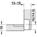 Lankstas barui 90° Plano-Medial, cinko lydinys/plastikas, chromas/balta