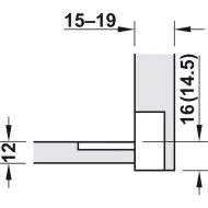 Flap hinge 90° Plano-Medial, zinc alloy/plastic, chrome plated/white