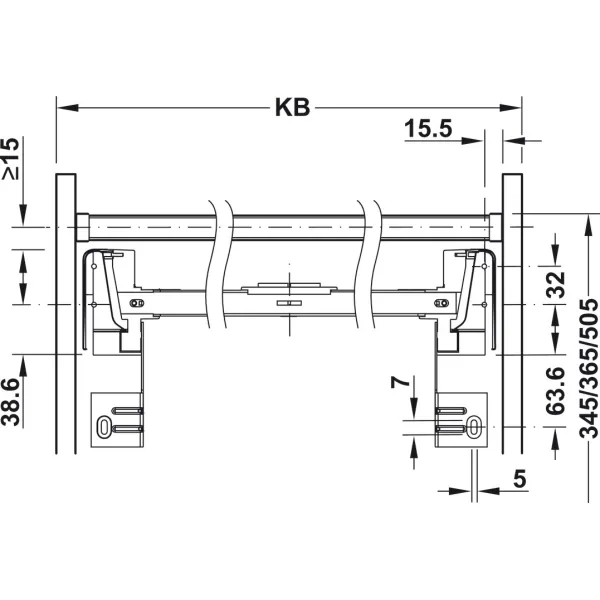 Šiukšliadėžė ištraukiama 2 dalių MP600 L500mm, H505mm, 2x35l pilka