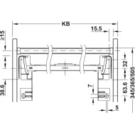 Šiukšliadėžė ištraukiama 2 dalių MP600 L500mm, H505mm, 2x35l pilka