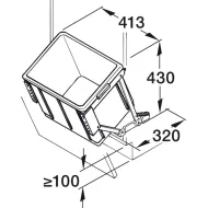 Single waste bin, 30 litres