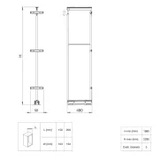 Ūkinės spintos rėmas 859 Hyper, ištraukiamas, MP150mm, H1885-2285mm, antracitas