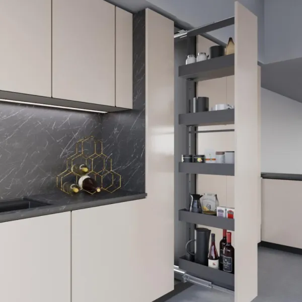Pull out larder unit frame 859 Hyper, W150mm, H1885-2285mm, anthracite
