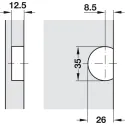 Flap hinge, 3-dimensionally adjustable, zinc alloy