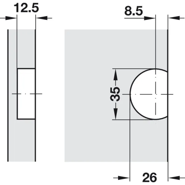 Flap hinge, 3-dimensionally adjustable, zinc alloy