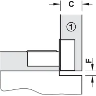 Flap hinge, 3-dimensionally adjustable, zinc alloy