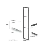 Ūkinės spintos rėmas 859 Hyper, ištraukiamas, MP200mm, H1885-2285mm, antracitas