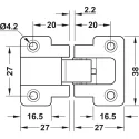 Flap hinge, 90°, 3D adjustable, for wooden flaps
