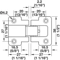 Flap hinge, 90°, 3D adjustable, for wooden flaps