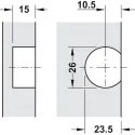 Flap hinge, 90°, 3D adjustable, for wooden flaps