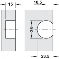 Flap hinge, 90°, 3D adjustable, for wooden flaps