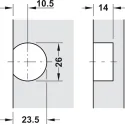 Flap hinge, 90°, 3D adjustable, for wooden flaps
