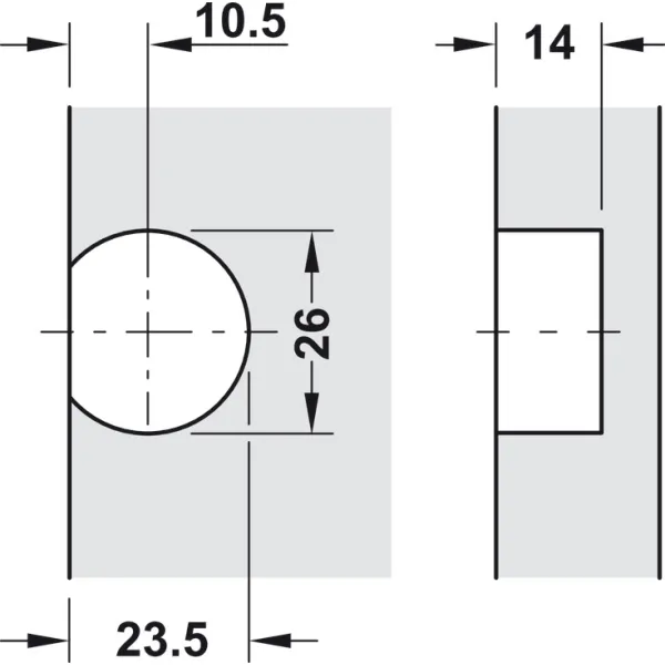 Flap hinge, 90°, 3D adjustable, for wooden flaps