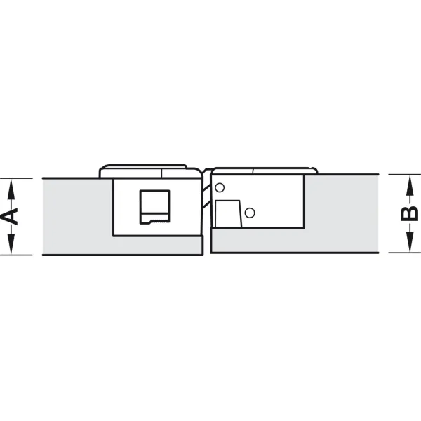 Flap hinge, 90°, 3D adjustable, for wooden flaps