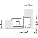 Flap hinge, 90°, 3D adjustable, for wooden flaps