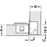 Flap hinge, 90°, 3D adjustable, for wooden flaps