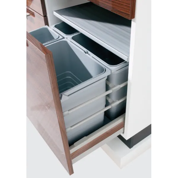 Four-bin waste sorter, For Häfele Matrix Box P, 2x8 and 1x17 litres / 2x8 and 2x17 litres