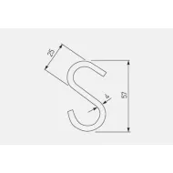 Hook for railing, S type, chrome