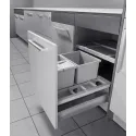 Three compartment waste bin, 1x18 and 2x8 litres and 2 storage compartments, Separato-K