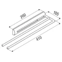 Pull-out towel rail, double, L410mm chrome