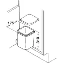 Šiukšliadėžė prie fasado 5l 175x310mm, baltas