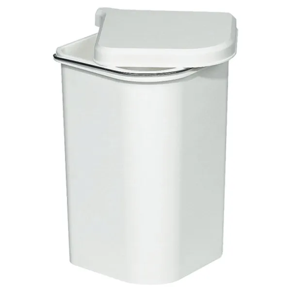 Šiukšliadėžė prie fasado 5l 175x310mm, baltas
