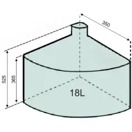 Wastebin Cabbi-1, mounts to cabinet side, 18l gray