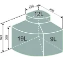 Three compartment bins Cabbi-3 40l (19l+9l+12l)