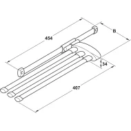 Towel rail, Hailo Secco-Alu Line, steel/plastic, extending runners
