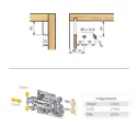 SCARPI-4 cabinet hanger, adjustable, with anti-tilt safety system, left