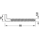 Screw hook, For adjuster/cabinet hanger with height adjustment